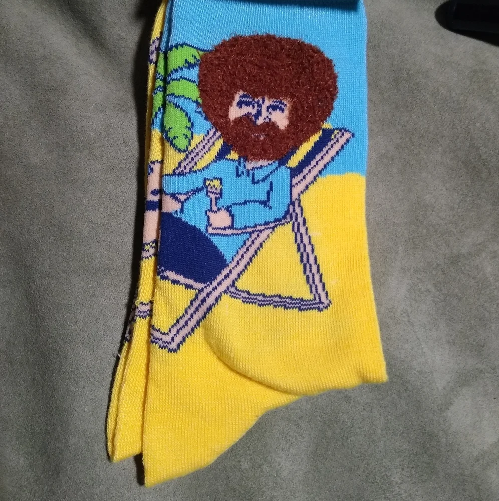 Bob Ross Novelty Socks 2 Pair Bundle
